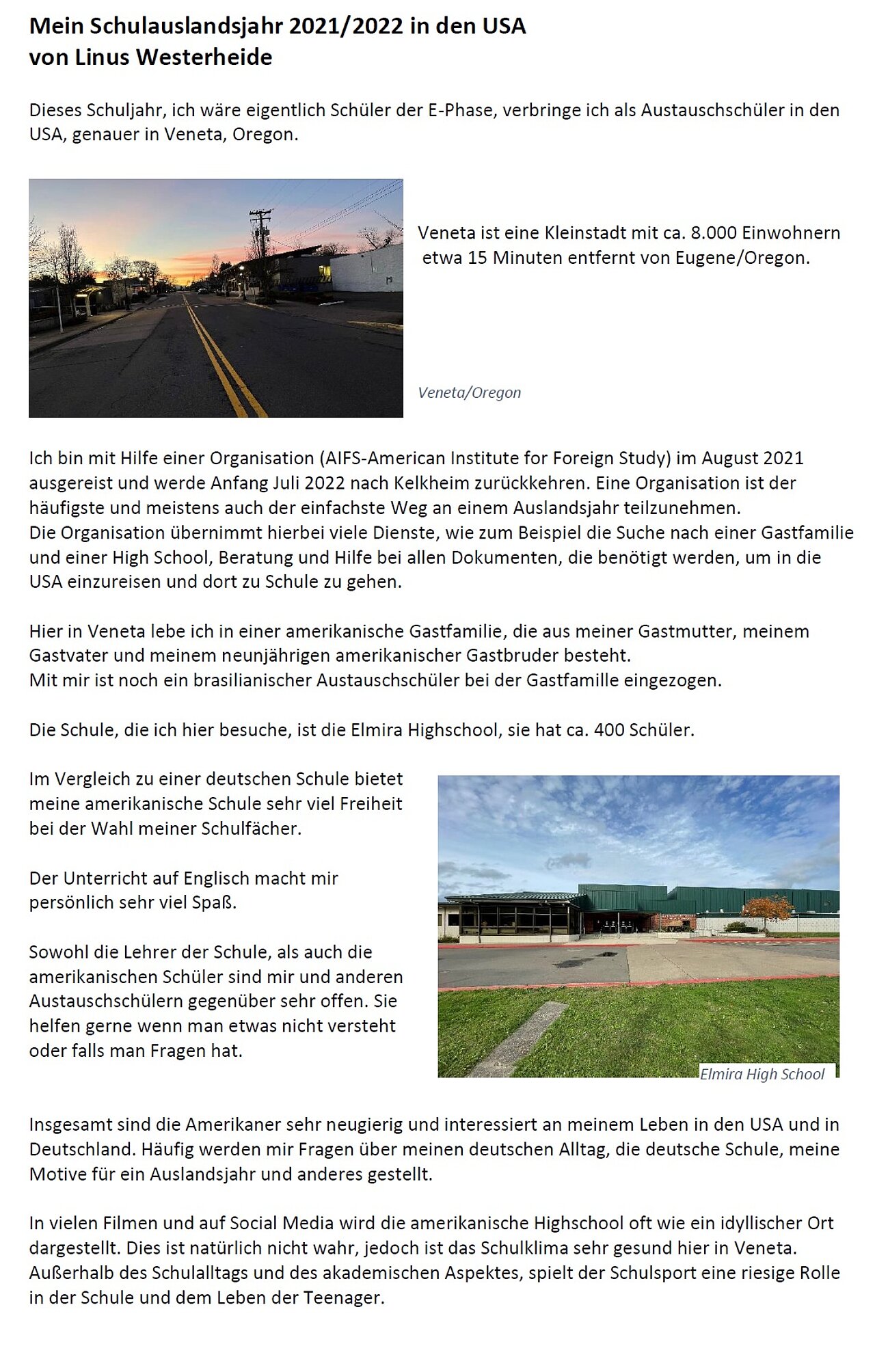 Mein Auslandsjahr - Erfahrungsbericht 2022 - 1