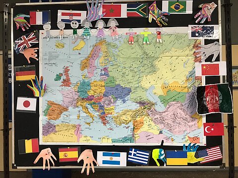 Stellwand Weltkarte