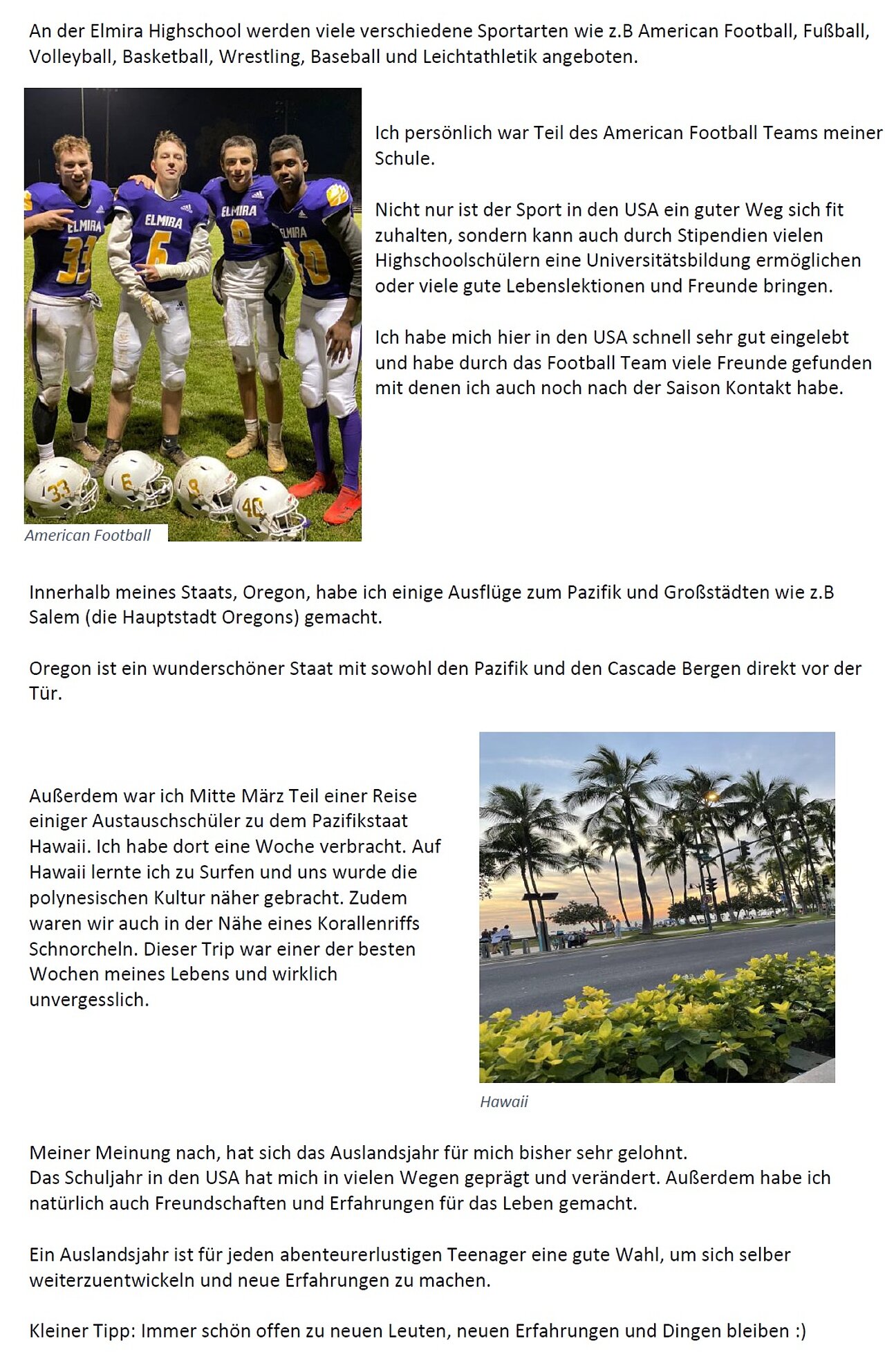 Mein Auslandsjahr - Erfahrungsbericht 2022 - 2